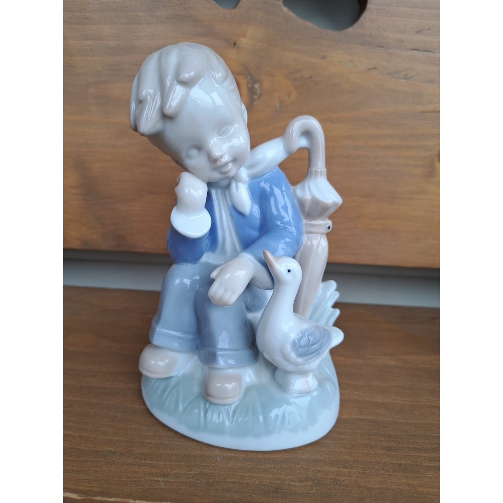 Vintage Collectable Decorative Lego Japan Young Boy Glazed Porcelain Figurine